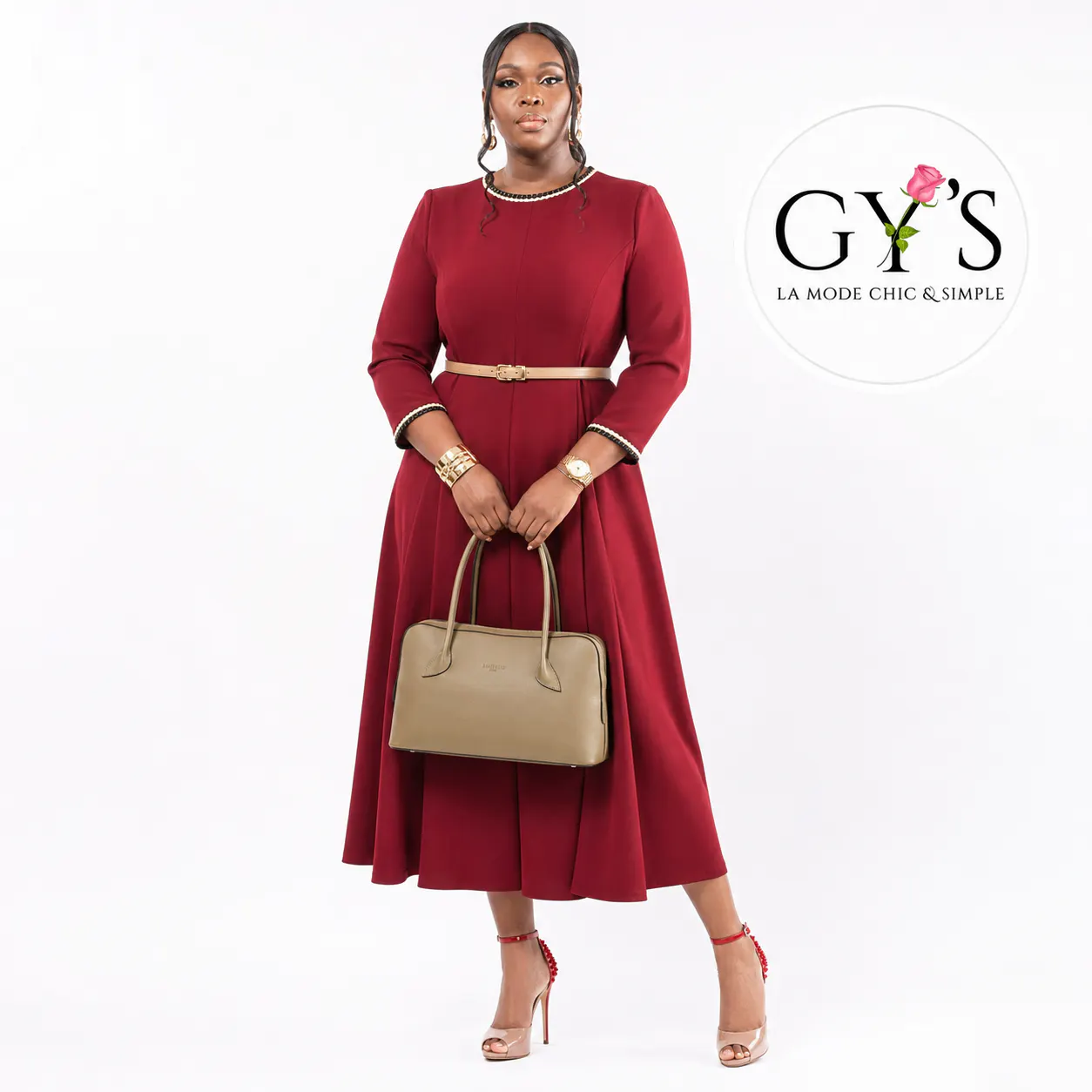 ROBE PAT ROUGE — GY'S