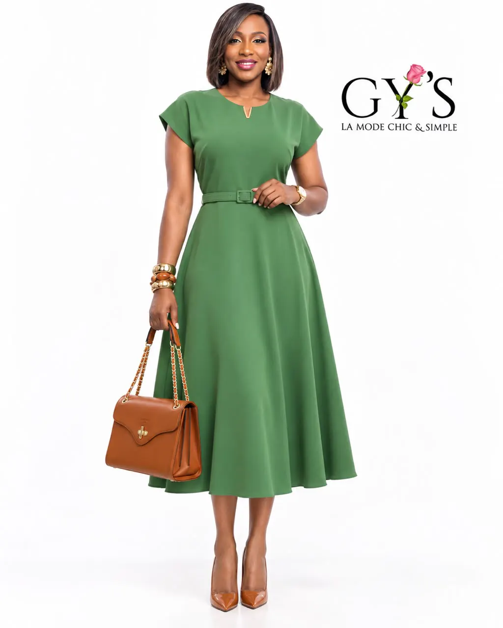 1130 - ROBE PAT VERT — GY'S