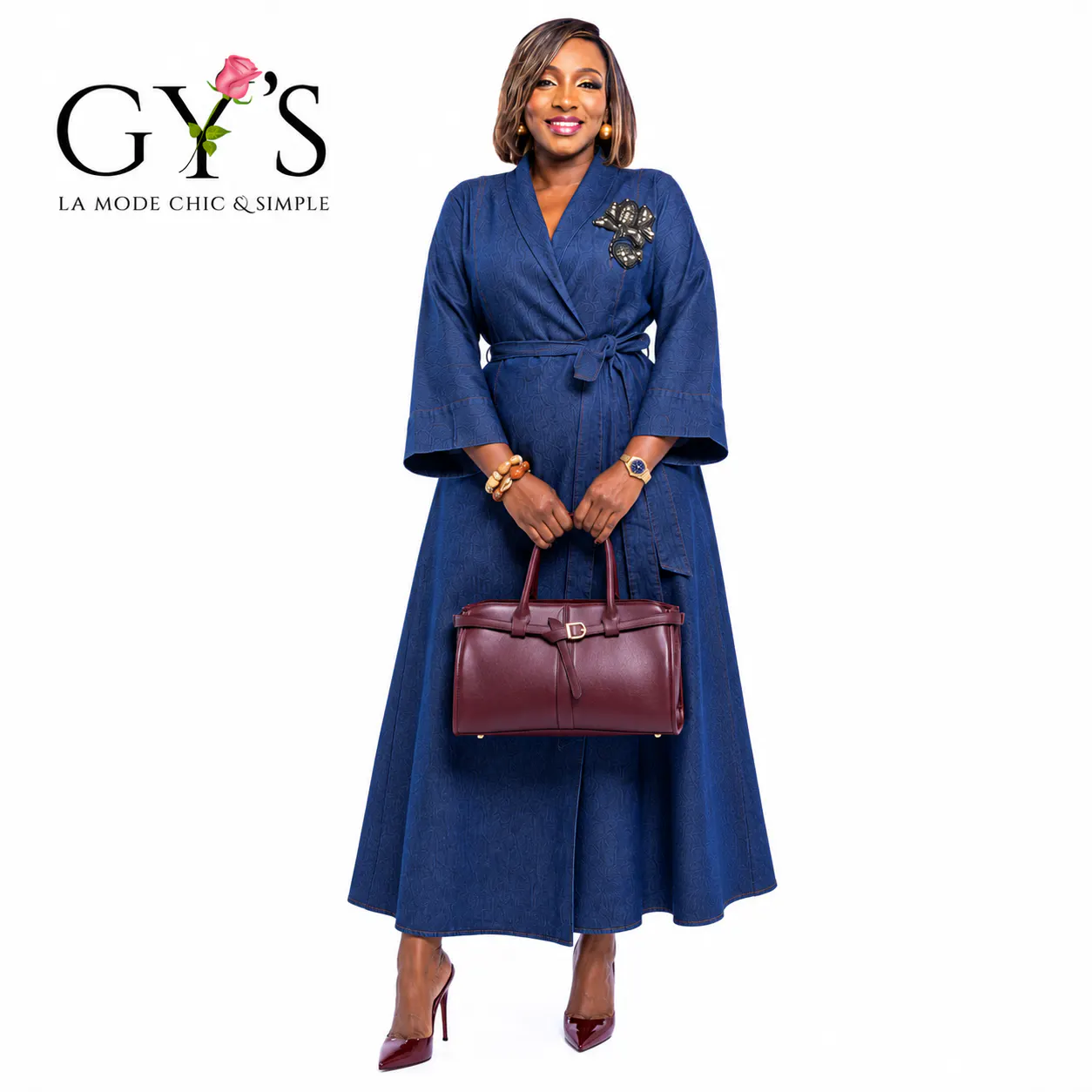 ROBE PORTEFEUILLE JEANS BLEU — GY'S